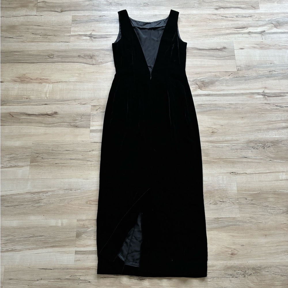 Ralph Lauren Original Sample Not for Sale Black Sleeveless Dress Velour 80s/90s
